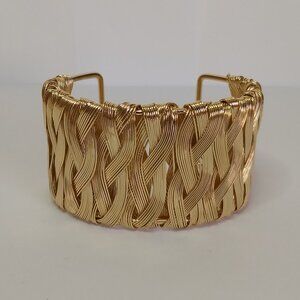 Chiara Mesh Cuff Bracelet Eye Candy Los Angeles Woven Gold Tone Cuff Party Glam